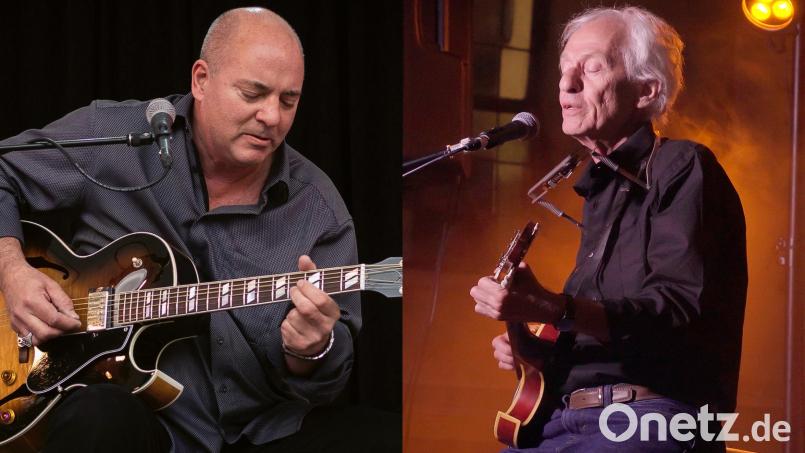 Die beiden Bluesgitarristen Marty Hall und Benjamin Tehoval. Bild: André Pristaff/Maxedout photography/Jonas Diener/exb