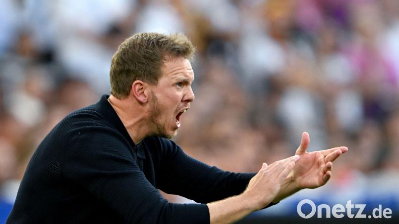 Bundestrainer Julian Nagelsmann immer engagiert bei der Sache. Jetzt will er eben Weltmeister werden. Bild: Federico Gambarini/dpa
