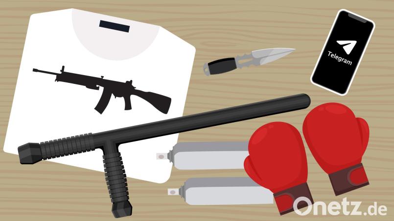 In sogenannten &quot;Active Clubs&quot; vernetzen sich Rechtsextremisten verschiedener Organisationen in regionalen Kampfsportgruppen. Die Oberpfälzer Gruppierung inszeniert sich darüber hinaus am Schießstand oder mit anderen Waffen. Grafik: Marco Meier