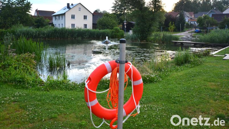 Noch ist das angestrebte Sicherheitskonzept für das Freizeitareal in Bad Neualbenreuth nicht fertiggestellt. Mittlerweile wurden aber schon Rettungsringe rund um den Dorfteich angebracht. Bild: jr