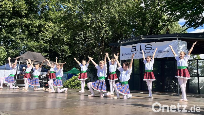 &quot;Die fröhlichen Kinder&quot; strahlen bei ihrem großen Auftritt bei der Sommerserenade. Bild: fij