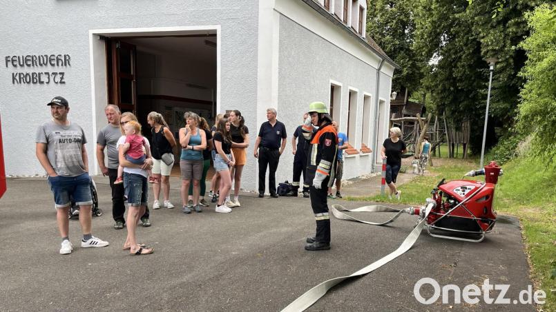 Das Interesse am Info-Tag mit diversen Vorführungen war groß. Die Feuerwehr Kröblitz konnte neue Mitglieder gewinnen. Bild: wel
