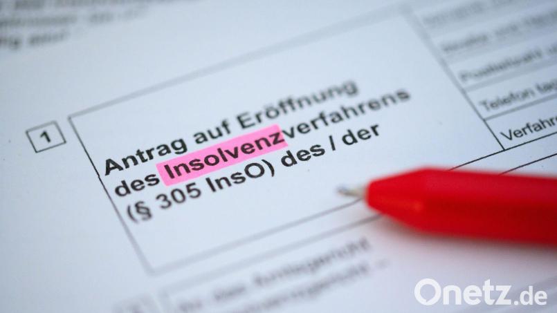 Ein Kugelschreiber liegt auf einem Antrag zur Eröffnung eines Insolvenzverfahrens. Symbolbild: Jonas Walzberg/dpa/Illustration