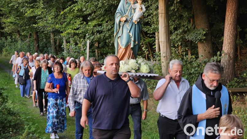 Die Lichterprozession führt durch den Neustädter Felixwald. Bild: mas