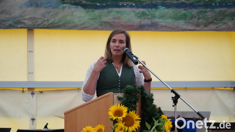 Die Grünen hatten zum politischen Nachmittag auf dem Wiesenfest eingeladen. Zu Gast war auch Landtagsabgeordnete Laura Weber. Bild: kaz