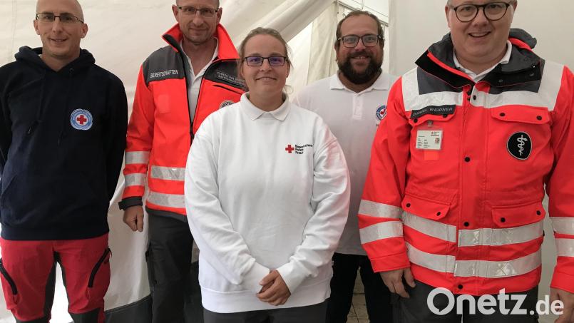 Markus Siegert, Christian Birner, Tanja Wagner, Stefan Hirsch und Daniel Weidner hatten am Abschlusstag auf dem Frohnberg Dienst. Bild: mma