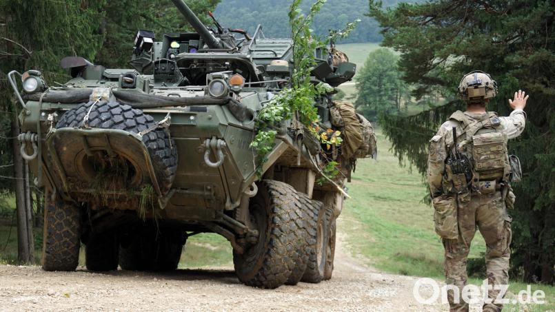 Saber Junction 2023: Auf dem Truppenübungsplatz Hohenfels trainieren aktuell tausende Soldaten aus 16 Ländern den Ernstfall. Mit Panzern, Hubschraubern, Haubitzen und, und, und. Geschossen wird mit Platzpatronen und einem Lasersystem. Bild: jut