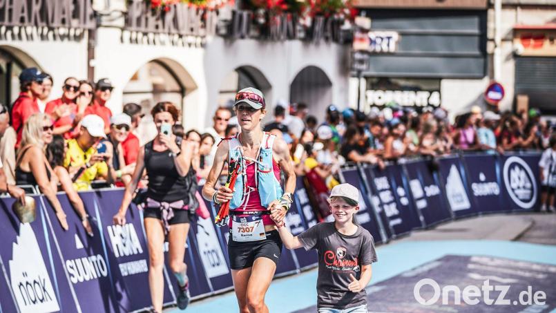 Karina Maier beim Zieleinlauf in Chamonix. Bild: Maier/privat