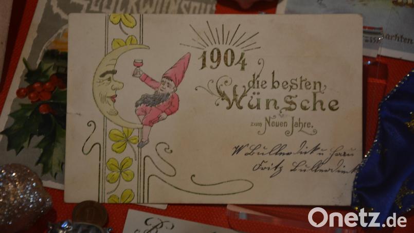 Auch diese Neujahrskarte aus dem Jahr 1904 ist bei der Ausstellung zu sehen. Bild: jr