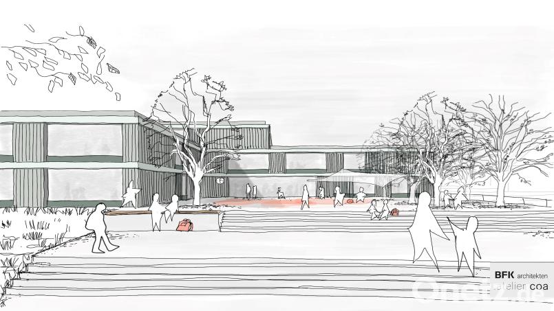 So soll das neue Schulgebäude aussehen. Symbolbild: BFK Architekten, .atelier coa/exb