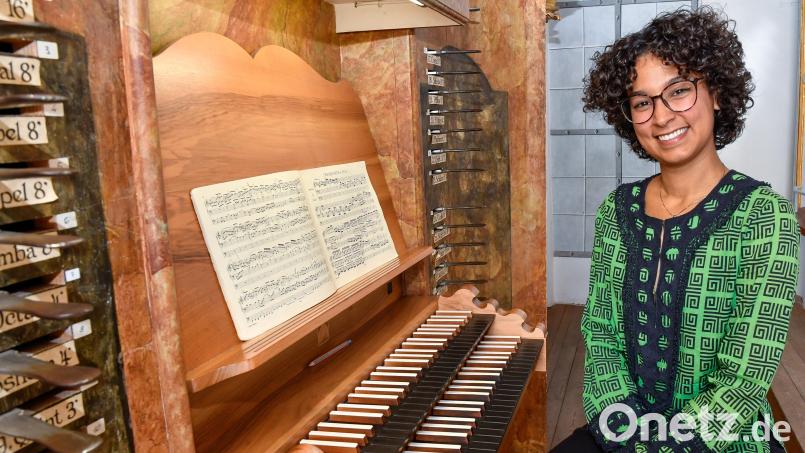 Karen Hernandez, die aus Kuba stammt und in Regensburg lebt, spielte in der Schulkirche auf der Orgel. Ein Konzert noch, dann endet die Reihe Amberger Orgelmusik am Samstag, 14. September, für dieses Jahr. Bild: Petra Hartl