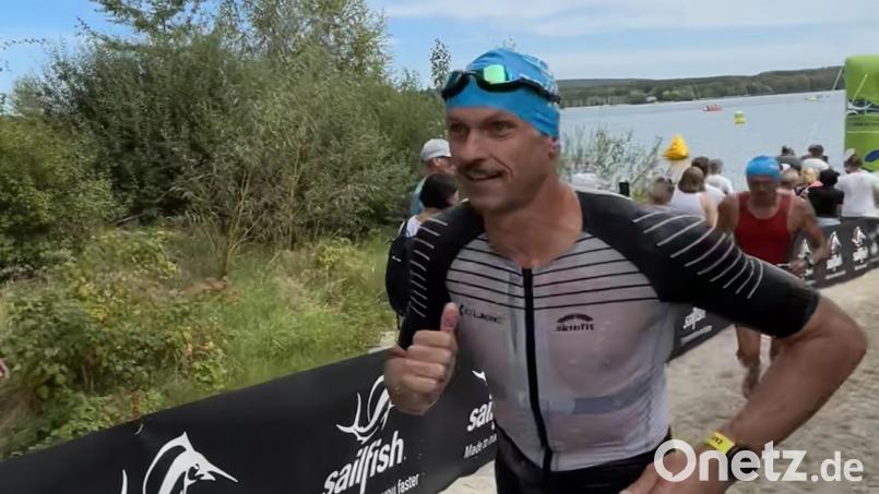 Der Mitterteicher Marco Männl gewann am vergangenen Sonntag die Bayerische Meisterschaft im Sprint Triathlon am Steinberger See. Bild: Franziska Männl