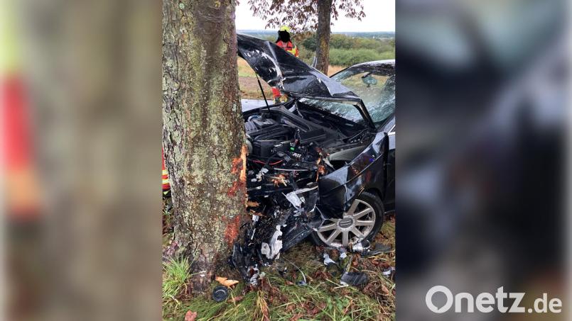 Am Montagmorgen kam eine 19-jährige Audi-Fahrerin in der Felixallee von der Fahrbahn ab und prallte gegen einen Baum. Bild: PI Neustadt Waldnaab