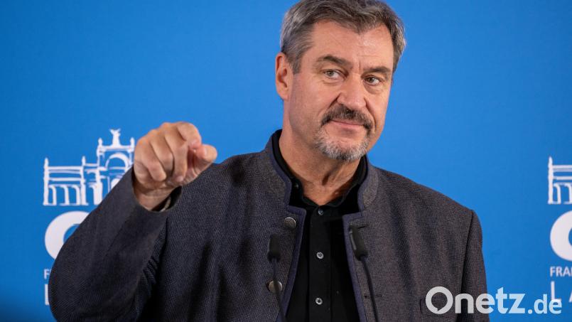 Ministerpräsident Markus Söder einer Pressekonferenz bei der Klausurtagung der CSU im Kloster Banz. Bild: Pia Bayer/dpa