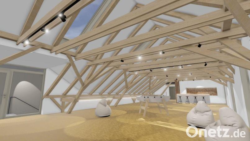 So soll einmal das Dachgeschoss im Kulturhaus Waldershof aussehen. Grafik: Architekturbüro Becher &amp; Partner
