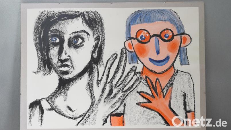 Bei der Ausstellung &quot;Farbtherapie - das Leben ist bunt&quot; im Haus Rabenholz in Sulzbach-Rosenberg wird auch dieses, von David Eger gemalte Bild gezeigt. Bild: Michael Schaefer