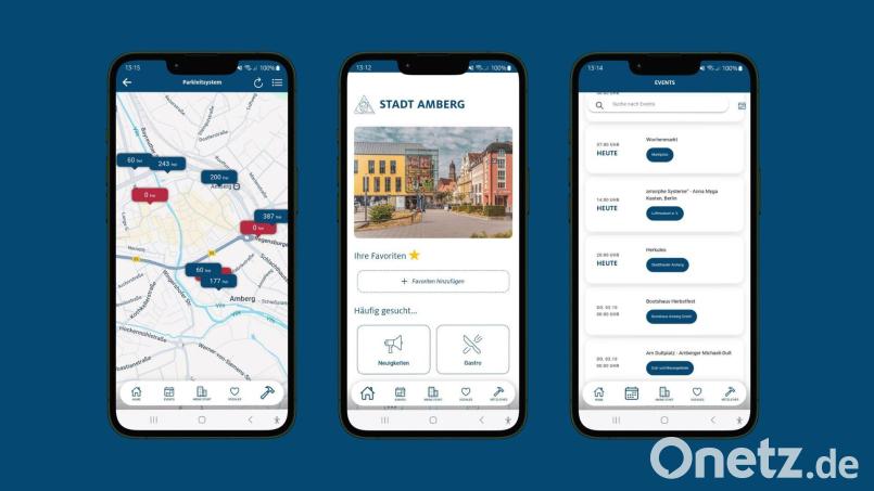 Schon bemerkt? Die Amberg-App hat ein Facelift bekommen und bietet nun neue Funktionen. Screenshot: Michael Golinski, Stadt Amberg