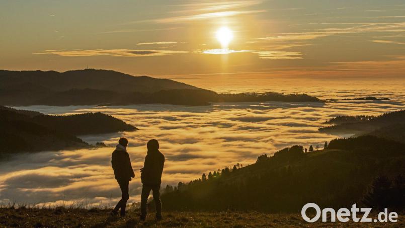 Im Herbst tritt in den Bergen oft eine Inversionswetterlage auf, bei der es im Tal neblig und kalt, in der Höhe jedoch sonnig und wärmer ist – ideal für Wanderer. Symbolbild: Patrick Seeger/dpa