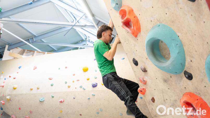 Der 18-jährige Quirin Huber ist schon seit mehreren Jahren bei der Juz-Boulder-Gruppe dabei. Bild: Marina Gube