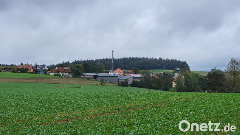 Der Mobilfunkmast in Wernersreuth (im Hintergrund) steht. Allerdings ist er noch nicht in Betrieb. Bild: rti