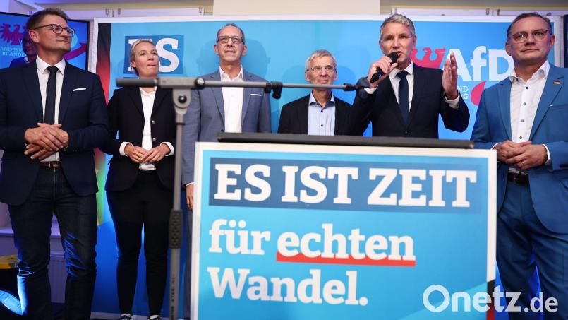 Auf der Wahlparty der AfD wurde auch das sogenannte Abschiebelied gesungen. (Archivbild) Bild: Christoph Soeder/dpa