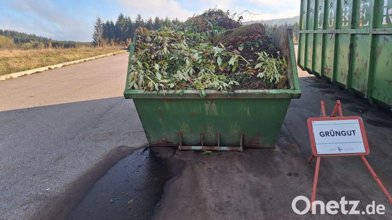 Die Stadträte legten eine Entsorgungs- und eine Gebührensatzung für das Grüngut fest, das in den Containern im Recyclinghof angegeben wird Bild: Bauhof Schönsee/exb
