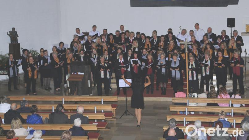 Der Singkreis Herz Jesu, der Chor „Horizont“, der Gospelchor „Good News“ und der Katharinenchor Wunsiedel gestalteten ein Benefizkonzert in der Herz-Jesu-Kirche in Marktredwitz. Bild: Michael Meier