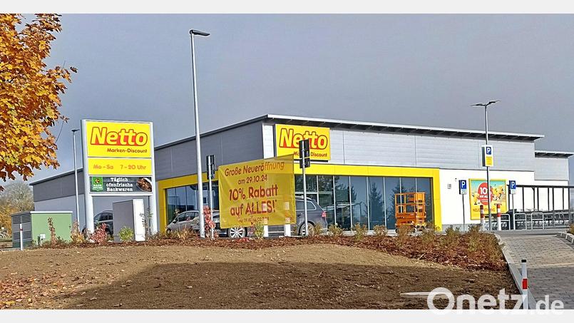 Der Netto-Markt ist fertig, ab Dienstag kann eingekauft werden. Bild: ld