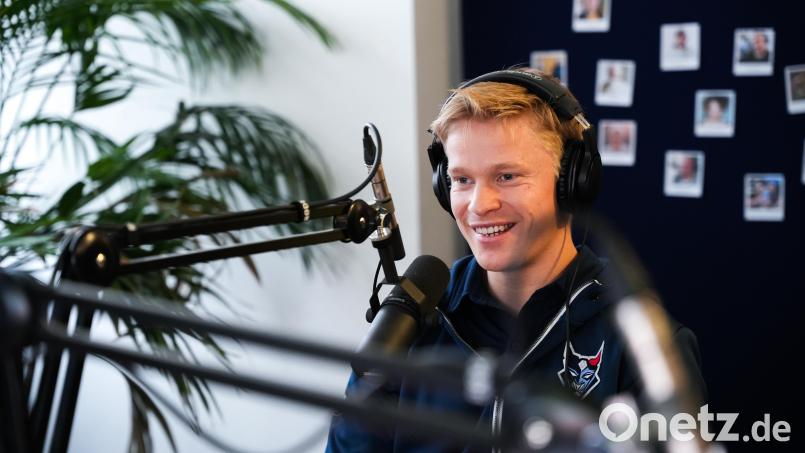 Mads Larsen, Verteidiger der Blue Devils Weiden, war zu Gast in der neuen Folge des Podcasts &quot;Powerplay&quot;. Bild: Marco Meier