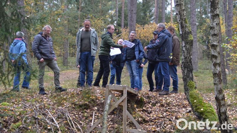 Von der Mountainbike-Strecke im Herrenholz der Stadt Kemnath mit mehreren Sprungschanzen und -rampen machte sich der Ausschuss für Bau, Umwelt, Energie, Liegenschaften und Forst ein Bild. Bild: ak