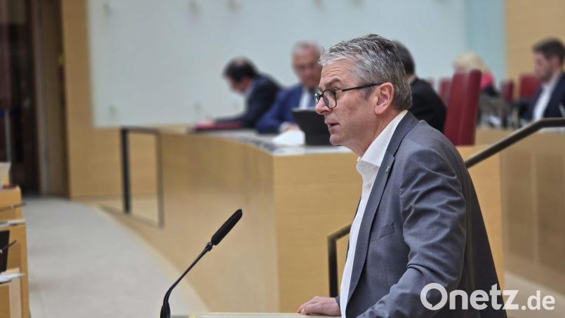 Martin Scharf vertritt seit einem Jahr den Stimmkreis Schwandorf im Bayerischen Landtag. Hier hält der Freie Wähler eine Rede im Maximilianeum. Bild: Bernd Heinisch
