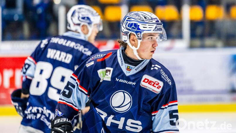 Marat Khaidarov lief am Sonntag erstmals im Dress der Blue Devils Weiden auf. Bild: Tobias Neubert