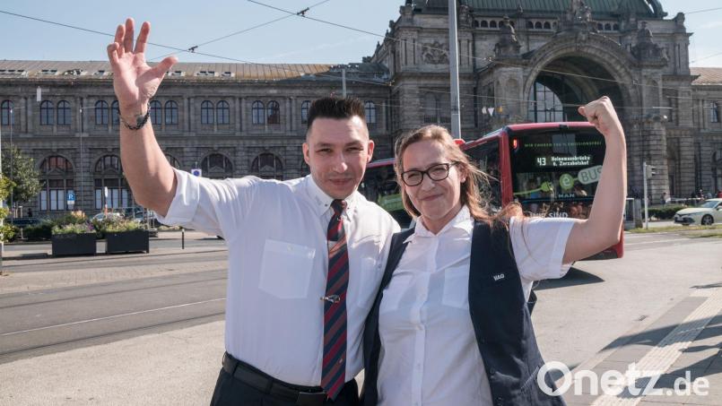 Sascha Marquardt und Daniela Mebold aus Nürnberg gehören zu den beliebtesten Busfahrern Deutschlands. Bild: Andreas Neuer – VAG