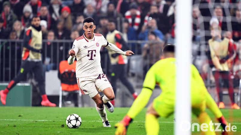 Jamal Musiala auf dem Weg zum Tor. Die Münchener taten sich gegen Benfica lange schwer. Bild: Sven Hoppe