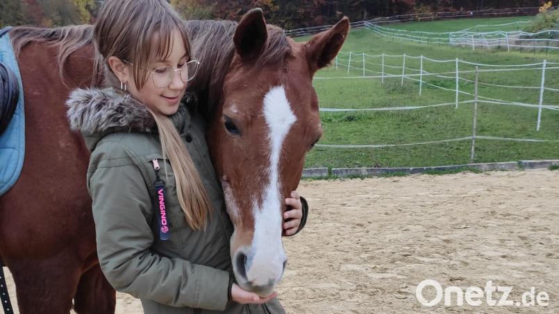 Reiten mit der Stute Gawina gehört für Sophia zu den freien Zeiten nach dem Schulunterricht. Bild: Benjamin Hiltl
