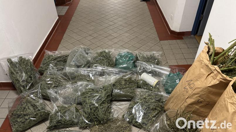 Die Polizei hat mehrere Kilo Cannabis sichergestellt - drei Brüder müssen sich wegen gemeinschaftlichem Anbau und Handel mit Cannabis verantworten. Bild: KPI Regensburg