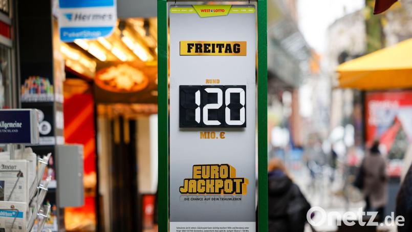 120 Millionen Euro waren im Eurojackpot zu vergeben - mehr ist nicht möglich. Symbolbild: Thomas Banneyer/dpa