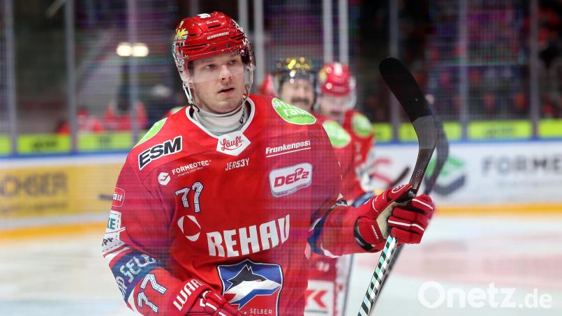 Donat Peter (vorne) wird in dieser Saison nicht mehr für die Selber Wölfe in der DEL2 auflaufen können. Bild: Mario Wiedel/exb