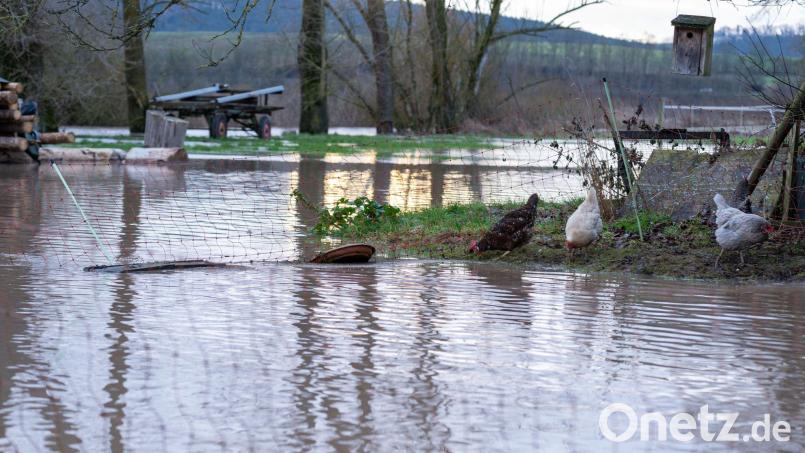 Regen und Schneeschmelze führen zu Hochwasser in Nordbayern. Bild: Pia Bayer/dpa