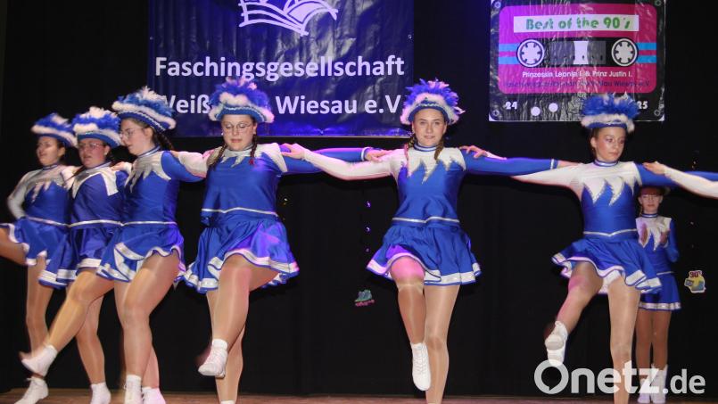 Den Galaabend durfte die Jugendgarde der Faschingsgesellschaft Weiß-Blau&quot; aus Wiesau eröffnen. Bild: wro