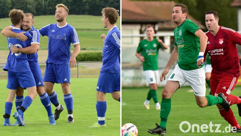 Sebastian Ring (Zweiter von links) und Bernd Zimmermann (Zweiter von rechts, grünes Trikot) werden ab kommender Saison den SV Diendorf coachen. Bildmontage: mhs/Gube