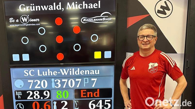 Michael Grünwald sprang für den verletzten Michael Wehner in die Bresche und glänzte gegen Olympia Mörfelden mit einer neuen persönlichen Besteleistung von 645 Kegelpunkten. Bild: otr
