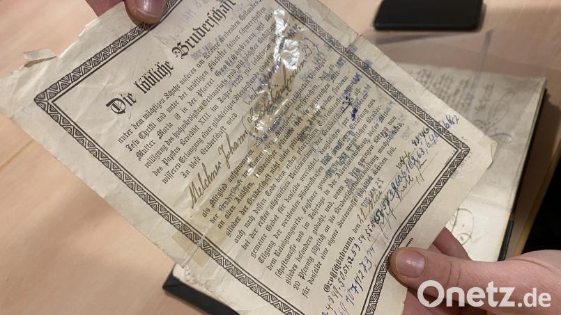 Aus dem Jahr 1944 stammt dieser Mitgliedszettel. Einen solchen bekommt bis heute jeder, der der Bruderschaft beitritt. Bild: upl