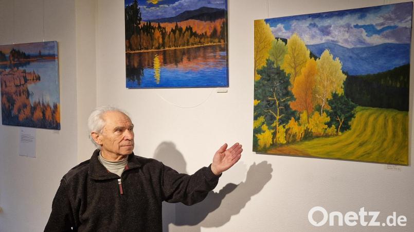 Landschaftsbilder, wie hier nahe des Pfreimdtales oder des Weihergebietes, bestimmen die Themen der Ölbilder von Richard Wüst. Bild: mab