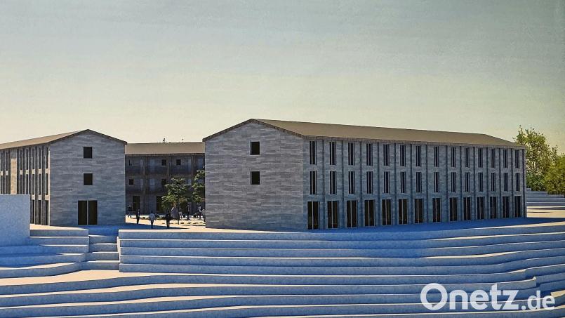 So sieht der Siegerentwurf des Ideenwettbewerbs für das neue Wohnheim für den Steincampus Wunsiedel aus. Dass er genau so verwirklicht wird, ist aber unwahrscheinlich. Grafik: TU Dortmund/exb