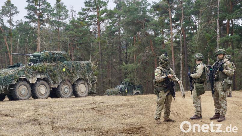 Litauische Soldaten bei der Nato-Übung &quot;Allied Spirit&quot; auf dem Truppenübungsplatz Hohenfels. Sie trainieren hier auch für den Fall, dass ihr Land angegriffen wird. Bild: jut