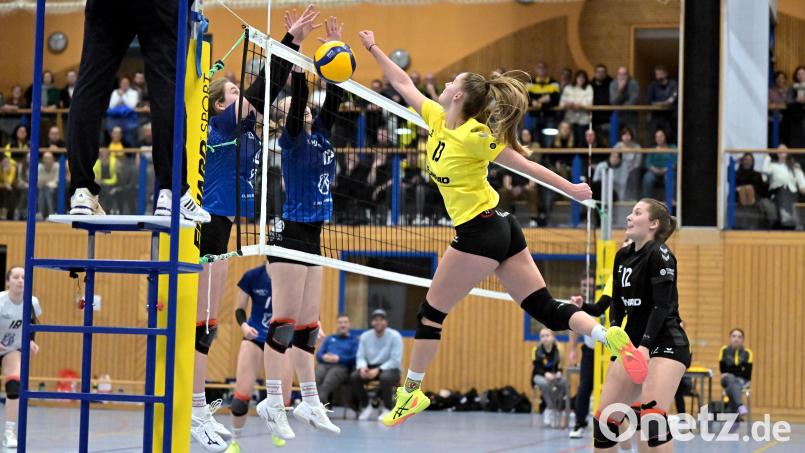 Mit Schwung will Sara Sasic (Mitte) vom SV Hahnbach den Ball auch in Erfurt übers Netz befördern. Archivbild: Hubert Ziegler