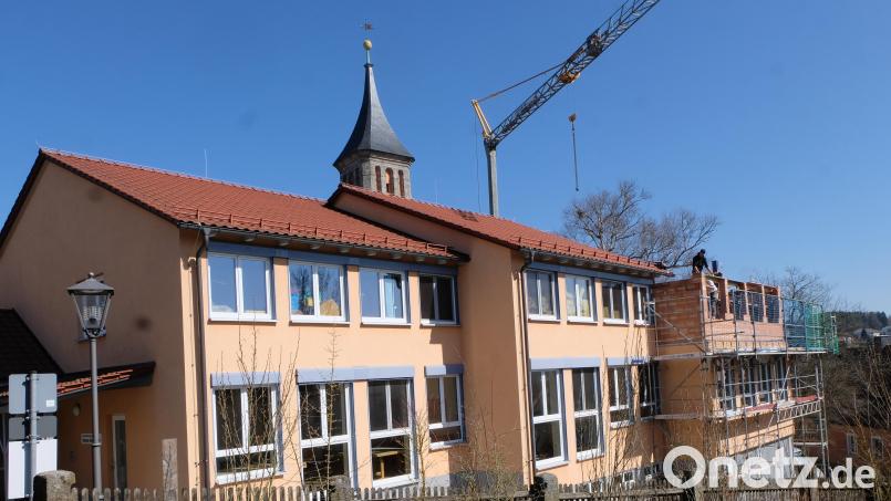 Die Erweiterung des Kindergartens Unterm Regenbogen geht voran Bild: Fred Lehner