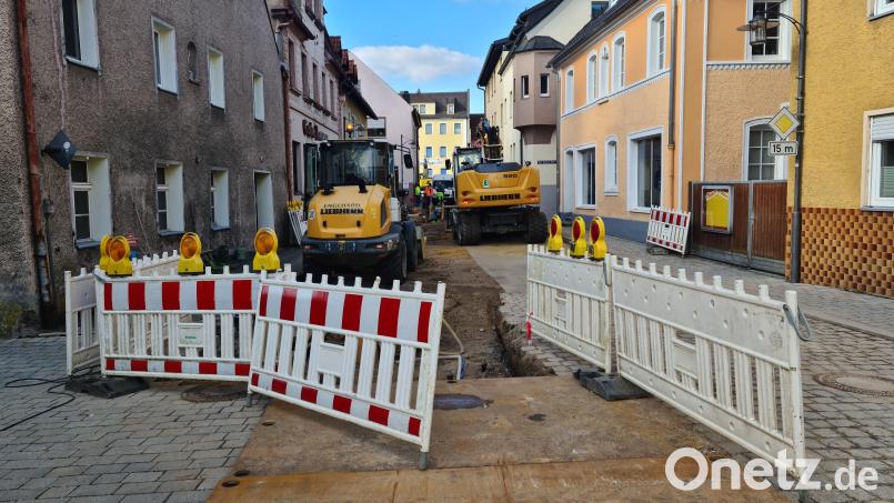 Die Baumaßnahmen an der Unteren Torstraße in Grafenwöhr sind angelaufen. Bild: Stefan Neidl
