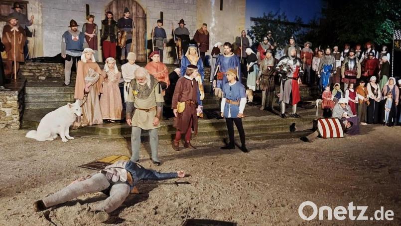 Mit voller Kraft voraus: Das Festspiel &quot;Vom Hussenkrieg&quot; mit historischem Kern – hier eine Probenszene – kommt wie bisher jedes Jahr zur Aufführung. Archivbild: lg